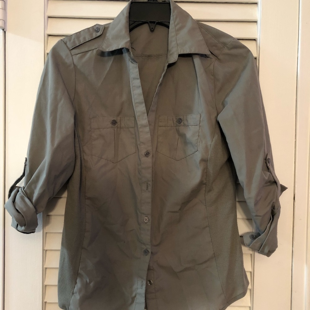 Olive Button Down Shirt